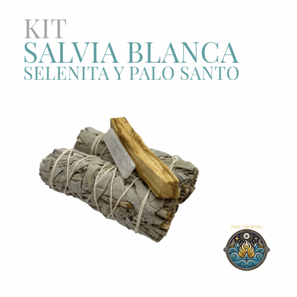 Kit Salvia Blanca, Selenita y Palo Santo